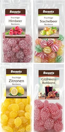 Odenwälder Marzipan Retro Bonbons Nostalgie Set, Himbeer-, Karamell-, Stachelbeer- und Glühwein-Candies 600g von Odenwälder Marzipan