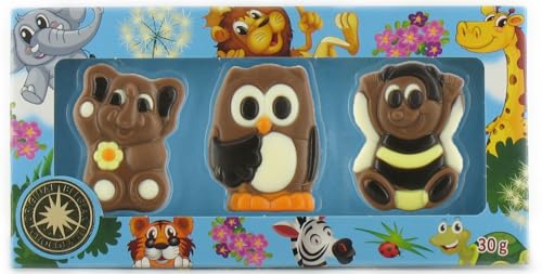 Odenwälder Marzipan Schokoladen Tiere Geschenkbox - Biene - Eule - Elefant von Odenwälder Marzipan