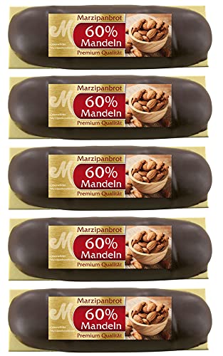 Odenwälder Marzipan Spar Set 5x Premium Marzipanbrote 60% Mandeln 500g umhüllt mit Zartbitterschokolade von Odenwälder Marzipan