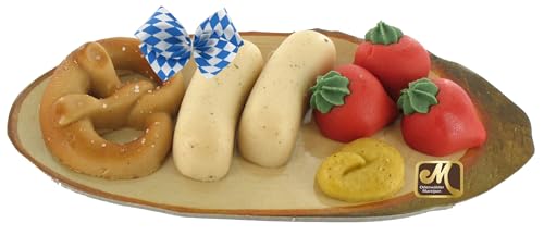 Odenwälder Marzipan Vesperbrettchen 200g mit Brezel, Radieschen, Weißwürste und Senf von Odenwälder Marzipan