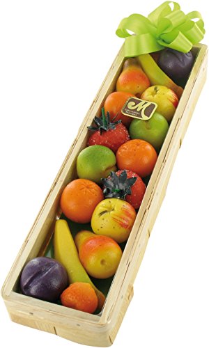 Odenwälder Marzipan Früchte Geschenkkorb in Spankistchen 225g Enthält 15g Früchte Bananen, Erdbeeren, Birnen, Orangen, Mirabellen, Äpfel, Pflaumen von Odenwälder Marzipan