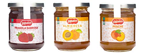 Offidius - EXTRA Konfitüre von Sabrosa Erdbeere, Aprikose und Pfirsich - 3x220 Gr - Made in Italy Offidius - EXTRA Konfitüre von Sabrosa Erdbeere, Aprikose und Pfirsich - 3x220 Gr - Made in Italy von Dolci Aveja