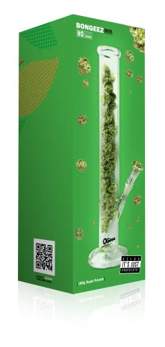 Ogeez Chocolate Bongeez Box im Geschenkkarton - Knusper-Schokoladenstücke in Weed-Optik 100g verpackt in Glas Bong von Ogeez