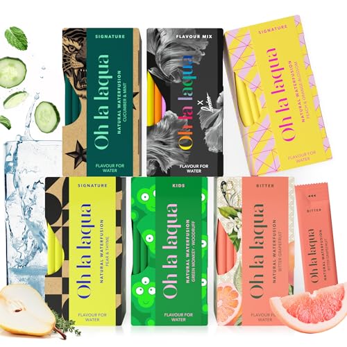 Oh la laqua - 6 Reasons Why - 60 Sticks - Wasser mit Geschmack - Ohne Zucker - Ohne Süßstoff - 30l Infused Water - 6 Flavours - 100% Natürlich - Vegan Oh la laqua - 6 Reasons Why - 60 Sticks - Wasser mit Geschmack - Ohne Zucker - Ohne Süßstoff - 30l Infused Water - 6 Flavours - 100% Natürlich - Vegan von Oh la laqua