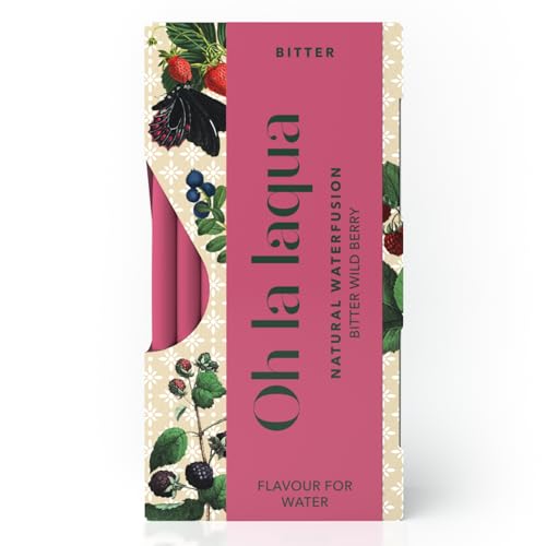 Bitter Wild Berry - Ohne Zucker & Süßstoff - Fertig in 3 Sekunden - Alkoholfreier Aperitif - Für 35l Wasser mit Geschmack - 70 Stickpacks - Infused Water Bitter Wild Berry - Ohne Zucker & Süßstoff - Fertig in 3 Sekunden - Alkoholfreier Aperitif - Für 35l Wasser mit Geschmack - 70 Stickpacks - Infused Water von Oh La Laqua