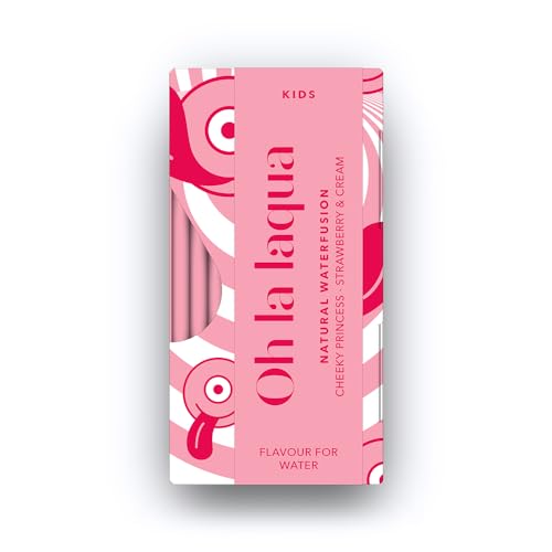 OH LA LAQUA Cheeky Princess ᛫ Erdbeer & Sahne - 7 Packungen x 10 Stickpacks - Konzentrat für 35l Wasser mit Geschmack - Ohne Zucker & Süßstoffe - 100% natürlich - Fertig in 3 Sekunden - Vegan von Oh la laqua
