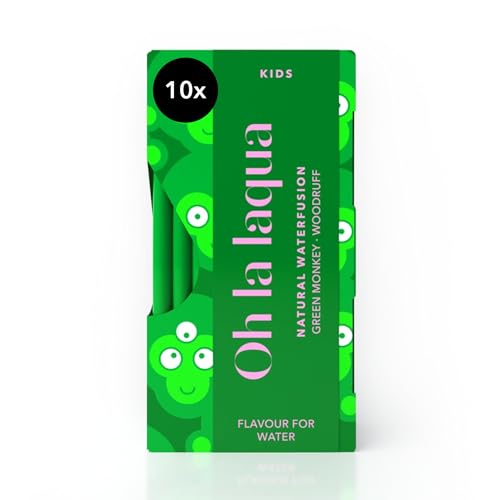 OH LA LAQUA Green Monkey ᛫ Waldmeister - 7 Packungen x 10 Stickpacks - Konzentrat für 35l Wasser mit Geschmack - Ohne Zucker & Süßstoffe - 100% natürlich - Fertig in 3 Sekunden - Happily Vegan von Oh la laqua