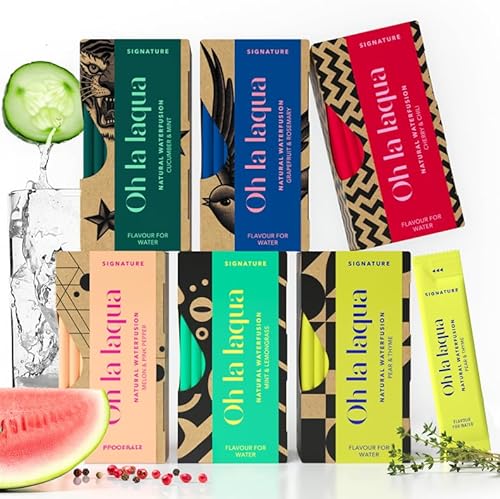 Oh la laqua - Spice Ups - 60 Stickpacks - Für Wasser mit Geschmack - Ohne Zucker - 6 Flavours für 30l Infused Water - 100% Natürliche Zutaten - Vegan Oh la laqua - Spice Ups - 60 Stickpacks - Für Wasser mit Geschmack - Ohne Zucker - 6 Flavours für 30l Infused Water - 100% Natürliche Zutaten - Vegan von Oh La Laqua
