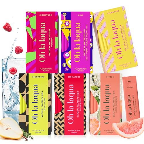 Oh la laqua - Tutti Frutti - 6 fruchtige Aromen - Für Wasser mit Geschmack - Ohne Zucker - 60 Sticks - Für 30l Infused Water - 100% Natürlich Oh la laqua - Tutti Frutti - 6 fruchtige Aromen - Für Wasser mit Geschmack - Ohne Zucker - 60 Sticks - Für 30l Infused Water - 100% Natürlich von Oh la laqua