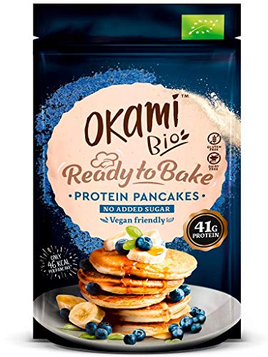 Okami Bio - Protein Pfannkuchen Mix | Hoher Gehalt an veganen Eiweißerbsen | Nur 46kcal pro Tortita | Glutenfrei, laktosefrei, ohne Zuckerzusatz, 100% vegan | 125gr von Okami Bio