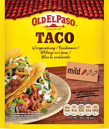 Old El Paso Taco Würzmischung – Fertiger Gewürzmix für mexikanische Tacos – 1 x 25 g von Old El Paso