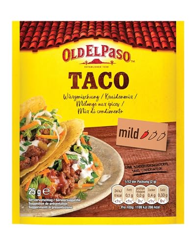 Old El Paso Taco Würzmischung Fertiger Gewürzmix für mexikanische Tacos, 25 g von Old El Paso