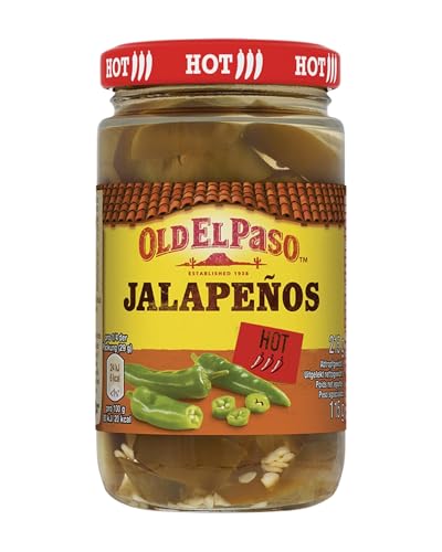 Old El Paso Sliced Jalapenos – Scharfe Jalapenos in Scheiben geschnitten – 1 x 215 g von Old El Paso