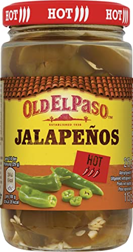 Old El Paso Sliced Jalapenos – Scharfe Jalapenos in Scheiben geschnitten – 1 x 215 g von Old El Paso