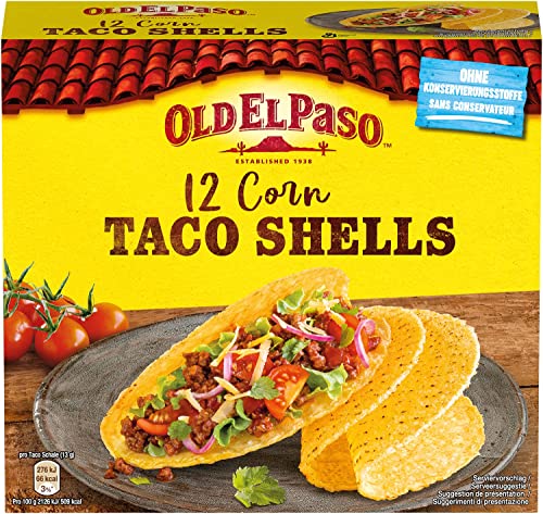 Old El Paso Taco Shells Mexikanische Mais Tortillas in Schalenform, 156 g von Old El Paso