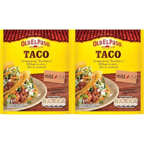 Old El Paso Taco Würzmischung – Fertiger Gewürzmix für mexikanische Tacos – 1 x 25 g (Packung mit 2) von Old El Paso