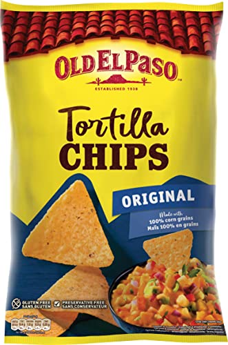 Old El Paso Tortilla Chips Salted – Gesalzene Tortilla Chips aus Mais gebacken – Glutenfrei – 1 x 185 g von Old El Paso