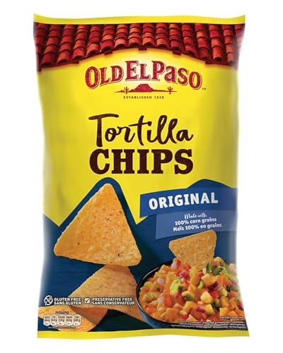 Old El Paso Tortilla Chips Salted – Gesalzene Tortilla Chips aus Mais gebacken – Glutenfrei – 1 x 185 g von Old El Paso