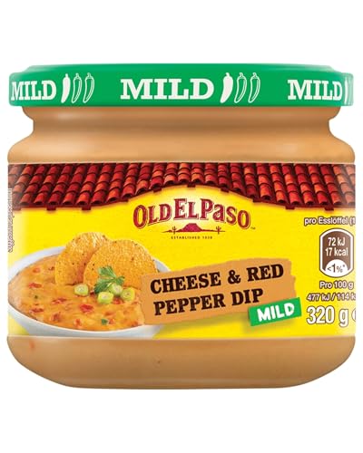 Old El Paso Tortilla Salsa Dip Cheese and Red Pepper – Mild-cremige Käsesauce mit Paprikastückchen – 1 x 320 g von Old El Paso