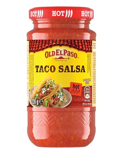 Old El Paso Tortilla Taco Salsa Hot – Fruchtige, scharfe Tomaten-Salsa – 1 x 235 g von Old El Paso