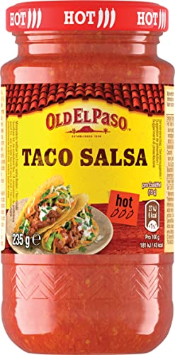 Old El Paso Tortilla Taco Salsa Hot – Fruchtige, scharfe Tomaten-Salsa – 1 x 235 g von Old El Paso