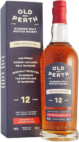 Morrison Distillers Scotch Whisky Old Perth – Aged 12 years – 46 Prozent Volumen in Geschenkverpackung 1 x 0.7 L von Old Perth