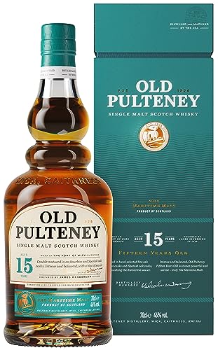 Old Pulteney Single Malt Scotch Whisky 15 Years – Der maritime schottische Whiskey in der Geschenkverpackung mit 46% vol. Alkohol (1 x 0,7l) von PULTENEY