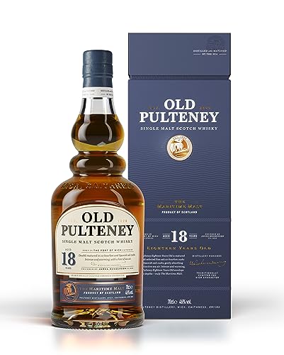 Old Pulteney Single Malt Scotch Whisky 18 Years – Der maritime schottische Whiskey in der Geschenkverpackung mit 46% vol. Alkohol (1 x 0,7l) von Old Pulteney