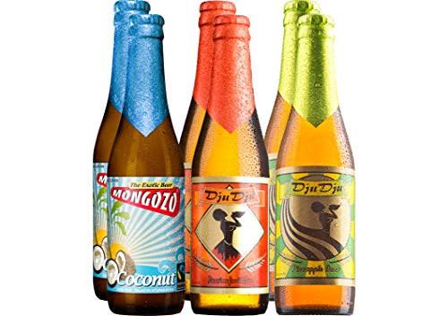 Exotisches Bier Paket Afrika mit 6 Bierflaschen - Kokosnuss-Bier + Maracuja-Bier + Ananas-Bier für Fruchtbier-Liebhaber, exotischen Biergenuss und als Bier-Geschenk von Oligei