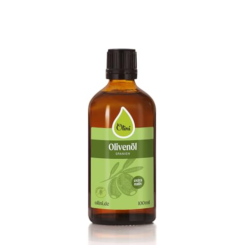 Olini Natives Olivenöl Extra 100 ml Glasflasche Erstpressung Naturbelassen, kaltgepresst Reich an ungesättigten Fettsäuren Zum Braten von Olini