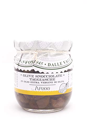 Olio Anfosso entkernte Taggiasca-Oliven in nativem Olivenöl extra, 185 g von Olio Anfosso