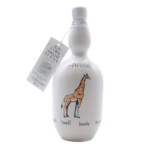 Keramiflsasche Giraffe mit Olivenöl Extra Vergine 500 ml von Olio Anfosso