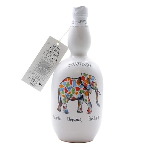 Keramikflasche Elefant mit Olivenöl Extra Vergine 500 ml von Olio Anfosso