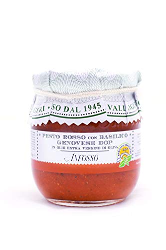 Olio Anfosso Roter Pesto mit Basilikum in nativem Olivenöl extra, 180g von Olio Anfosso