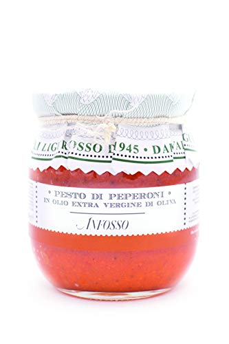 Olio Anfosso Roter Pfeffer Pesto in nativem Olivenöl extra, 180 g von Olio Anfosso
