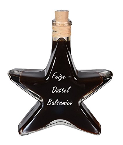 10 x Feige Dattel Balsamico Stern Flasche 0,2l nur 3% Säure -milder Essig - | 10 % Mengenrabatt von Oliv & Co. - Genuss pur -