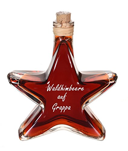 5x Waldhimbeer Likör auf Grappa 0,2l Stern Flasche (20% alc) prämiert mit der DLG Medaille | 5% Mengenrabatt von Oliv & Co. - Genuss pur -