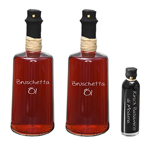 Bruschetta Öl 2 x 0,25l I Sparset GRATIS dazu Oliv & Co. Kirsch Balsamico di Modena 40ml von Oliv & Co. - Genuss pur -