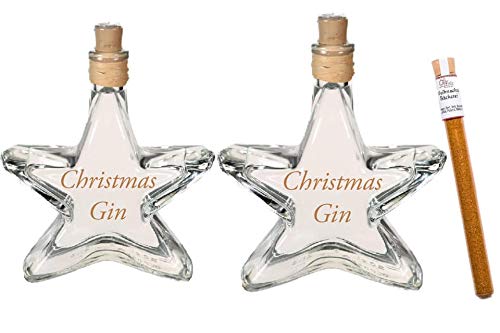Christmas Gin I Weihnachts Gin 2 x 0,1l in der Sternflasche- 42% Vol. tolle Geschenkidee & gratis Oliv & Co. Gewürz von Oliv & Co. - Genuss pur -
