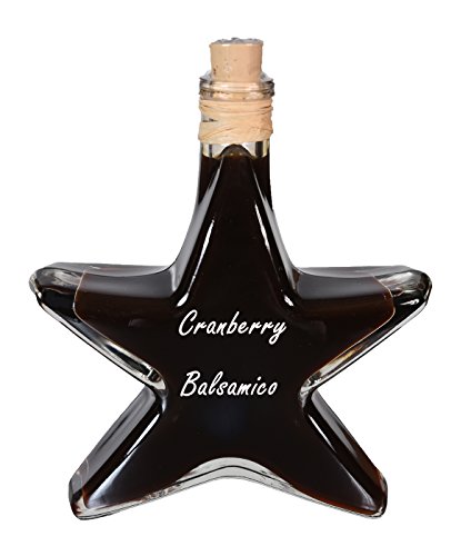 Cranberry Balsamico 3 % Säure Stern Flasche 0,2l - milder Essig von Oliv & Co. - Genuss pur -