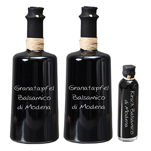 Piazza Grande PGM Granatapfel Balsamico di Modena IGP 2 x 0,25 l - ohne Zuckerzusatz, ohne Zuckerrübensirup - gratis dazu Oliv & Co. Kirsch Balsamico 40 ml von Oliv & Co. - Genuss pur -