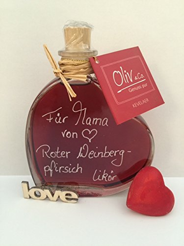 Roter Weinbergpfirsich Likör 0,2l in Herzflasche Geschenkflasche Roter Weinbergpfirsich Likör 0,2l in Herzflasche Geschenkflasche von Oliv & Co. - Genuss pur -