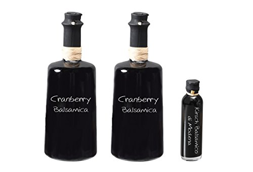 Cranberry Crema Balsamico 3 % Säure 2x250 ml I Sparset mit Oliv & Co. Kirsch Balsamico di Modena 40ml von Oliv & Co. - Genuss pur -