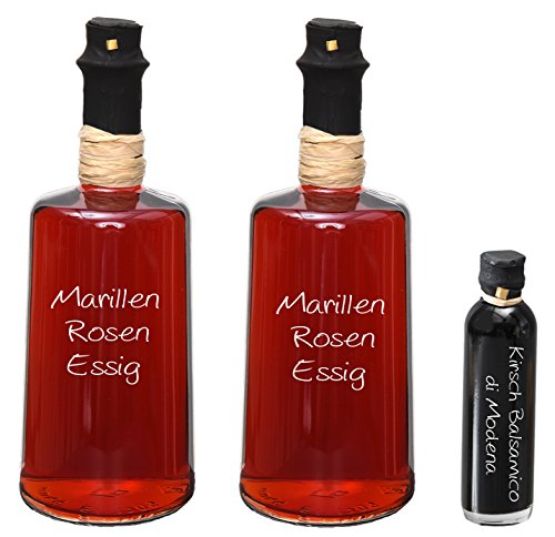 Marillen Rosen Aperitif Essig 3% Säure 2 x 0,25 Liter I Sparset mit Oliv & Co. Kirsch Balsamico di Modena 40ml von Oliv & Co. - Genuss pur -