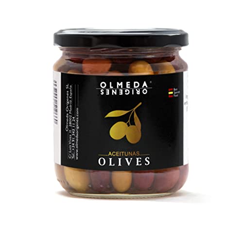 OLMEDA ORÍGENES - Mischung Oliven Manzanilla, Arbequina und Cuquillo (Glasgefäß 370 gr) von Olmeda