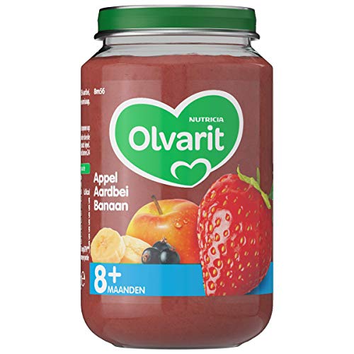Olvarit Apfel, Erdbeere, Banane 8+ Monate Fruchtsnack - 6x 200 Gramm von Olvarit