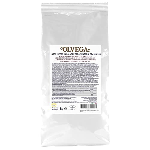 Olvega Milchpulver für Desserts und Volleis Professionelles Produkt Sprühtrockenverfahren Heim- oder Berufsumgebung Verwendung Erwachsene Glutenfrei 1 kg Beutel zu 3 von Olvega