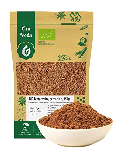 BIO Brotgewürz 150g | Brot Gewürz Gewürzmischung ohne Salz | Organic Bio-Qualität DE-ÖKO-039 | Bread Spices OmVeda von OmVeda