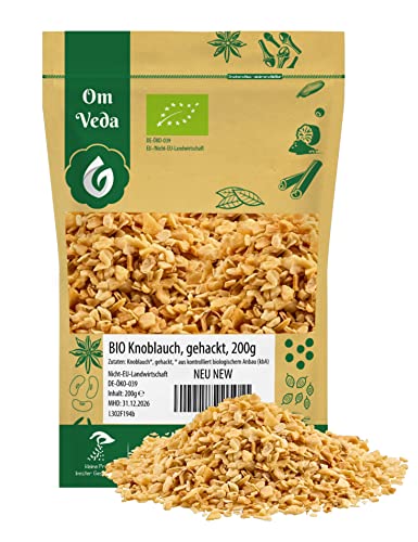 BIO Knoblauch granulat 200g | Knoblauchgranulat | getrocknet | BIO Gewürz | OHNE Konservierungsstoffe | Garlic | OmVeda (200g) von OmVeda