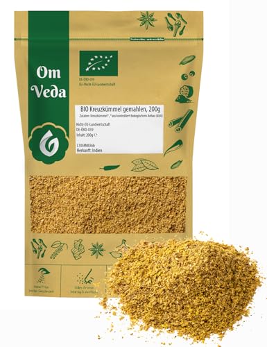 BIO Kreuzkümmel gemahlen 200g | Kuminpulver Kreuzkümmelpulver Kumin fein gemahlen | Organic Cumin Powder Jeera | OmVeda Gewürze für Küche von OmVeda